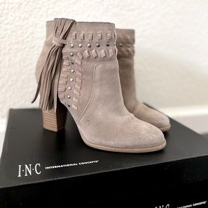 Taupe INC Heeled Booties
